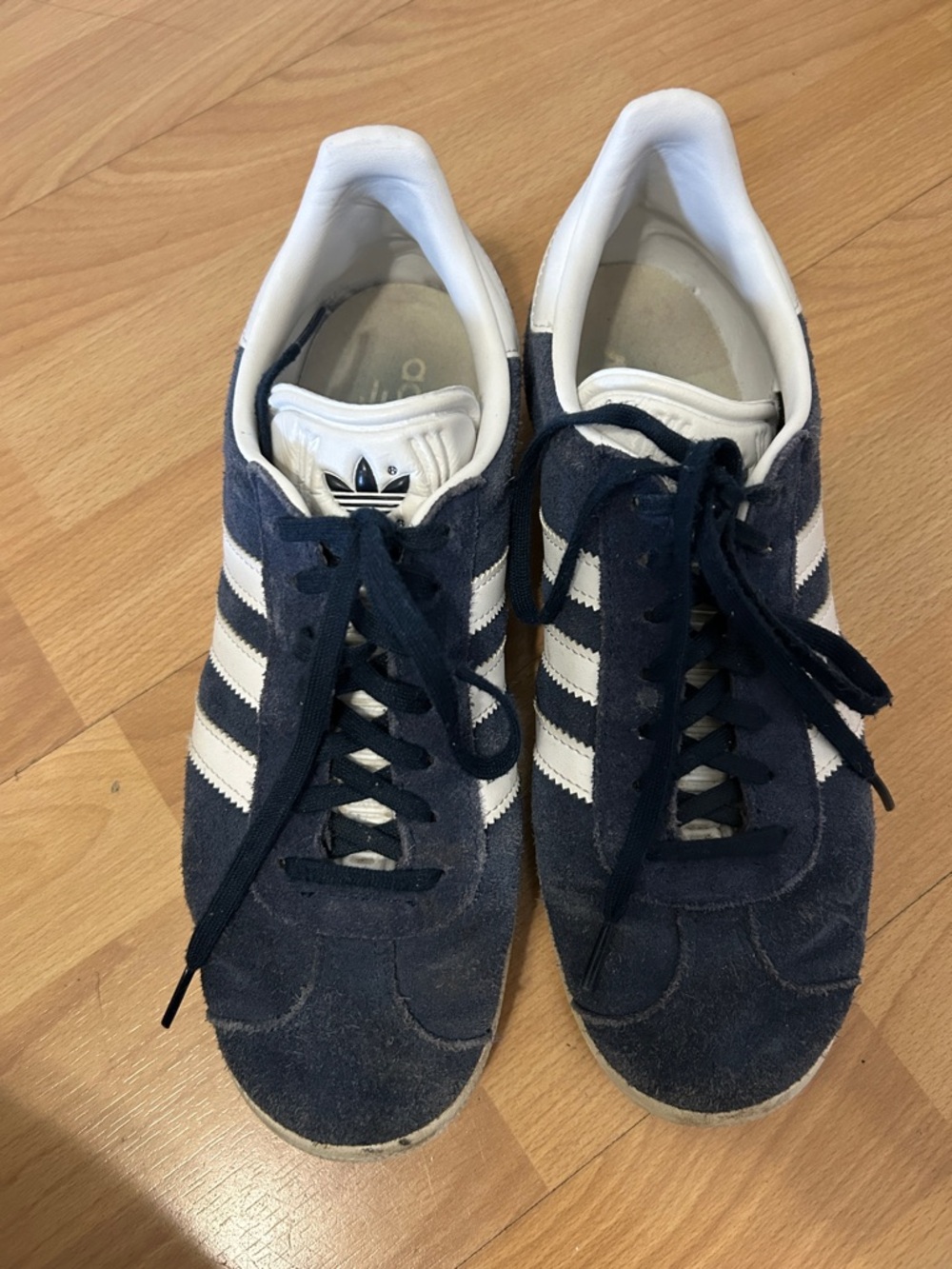 adidas Navy Suede Sneakers with White Stripes men / women